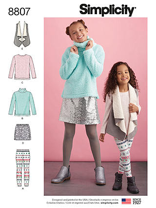 Simplicity Children's Cardigan and Leggings Sewing Pattern, 8807, K5