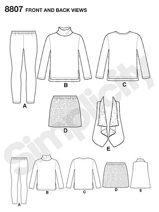 Simplicity Children's Cardigan and Leggings Sewing Pattern, 8807, K5