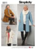 Simplicity Women's Cardigans, Scarves and Headbands Sewing Pattern, 8811, A
