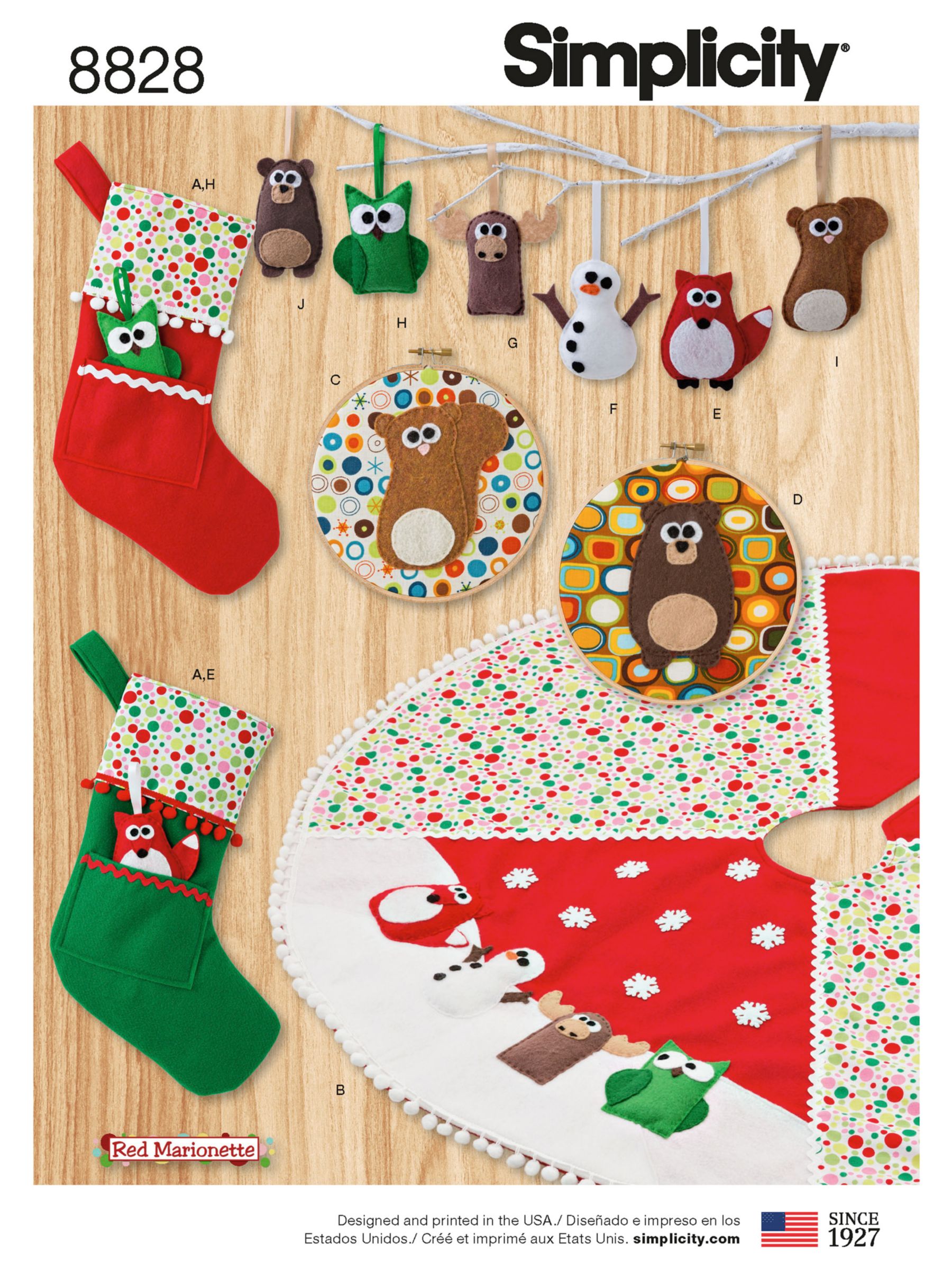 Simplicity Christmas Decorations and Stockings Sewing Pattern, 8828