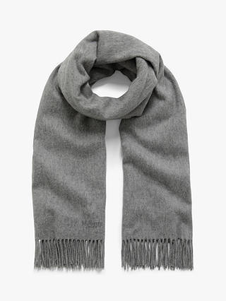 Mulberry Solid Lambswool Scarf, Light Grey Melange