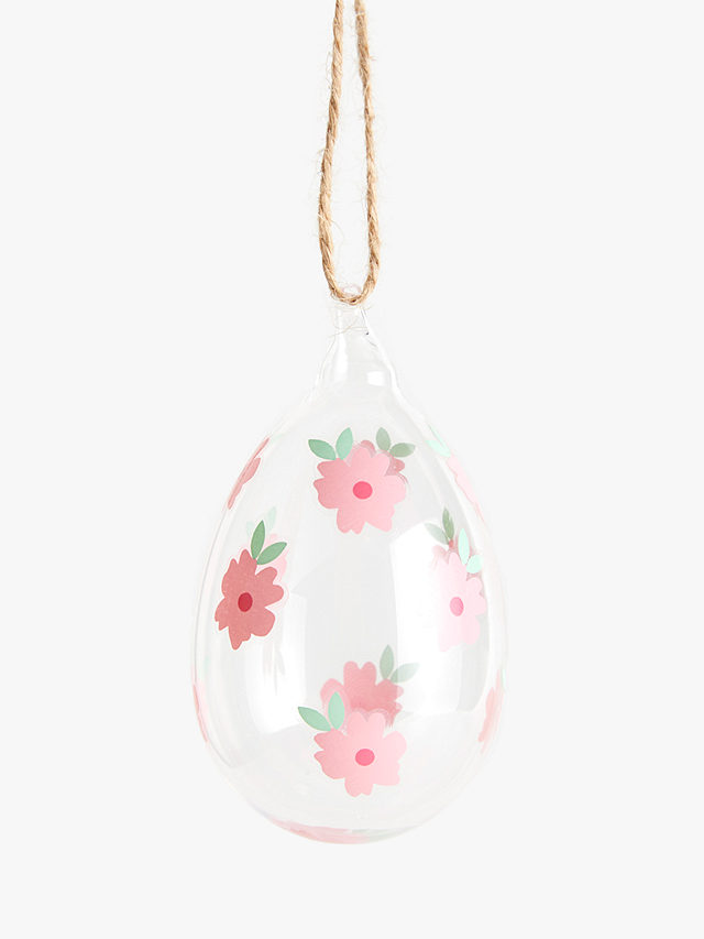 John Lewis & Partners Small Hemp Rose Assorted Glass Decorative Egg