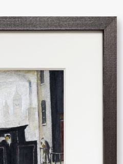 LS Lowry - Level Crossing Framed Print & Mount, 34.2 x 42.6cm