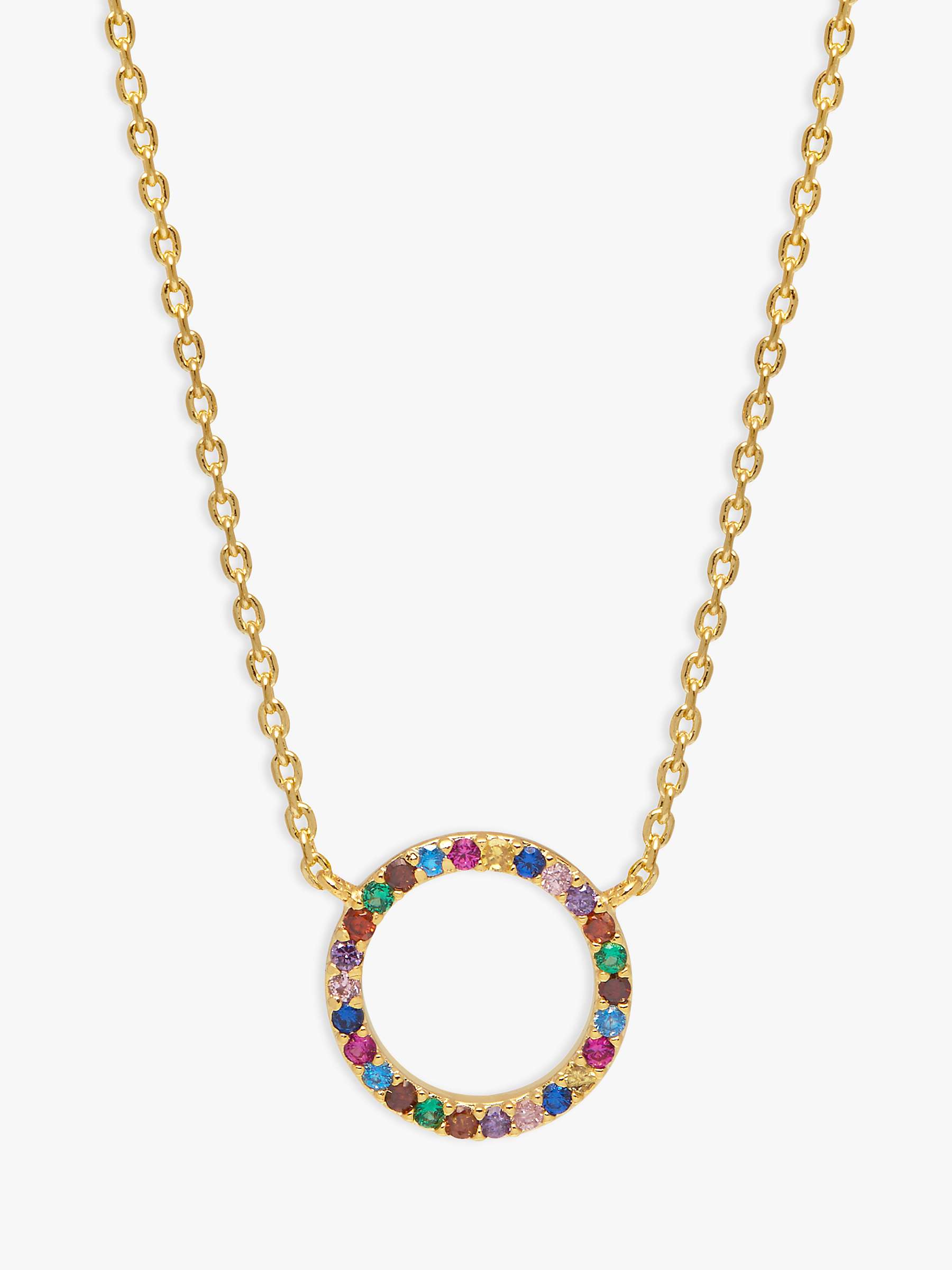 Buy Estella Bartlett Rainbow Cubic Zirconia Circle Pendant Necklace, Multi Online at johnlewis.com