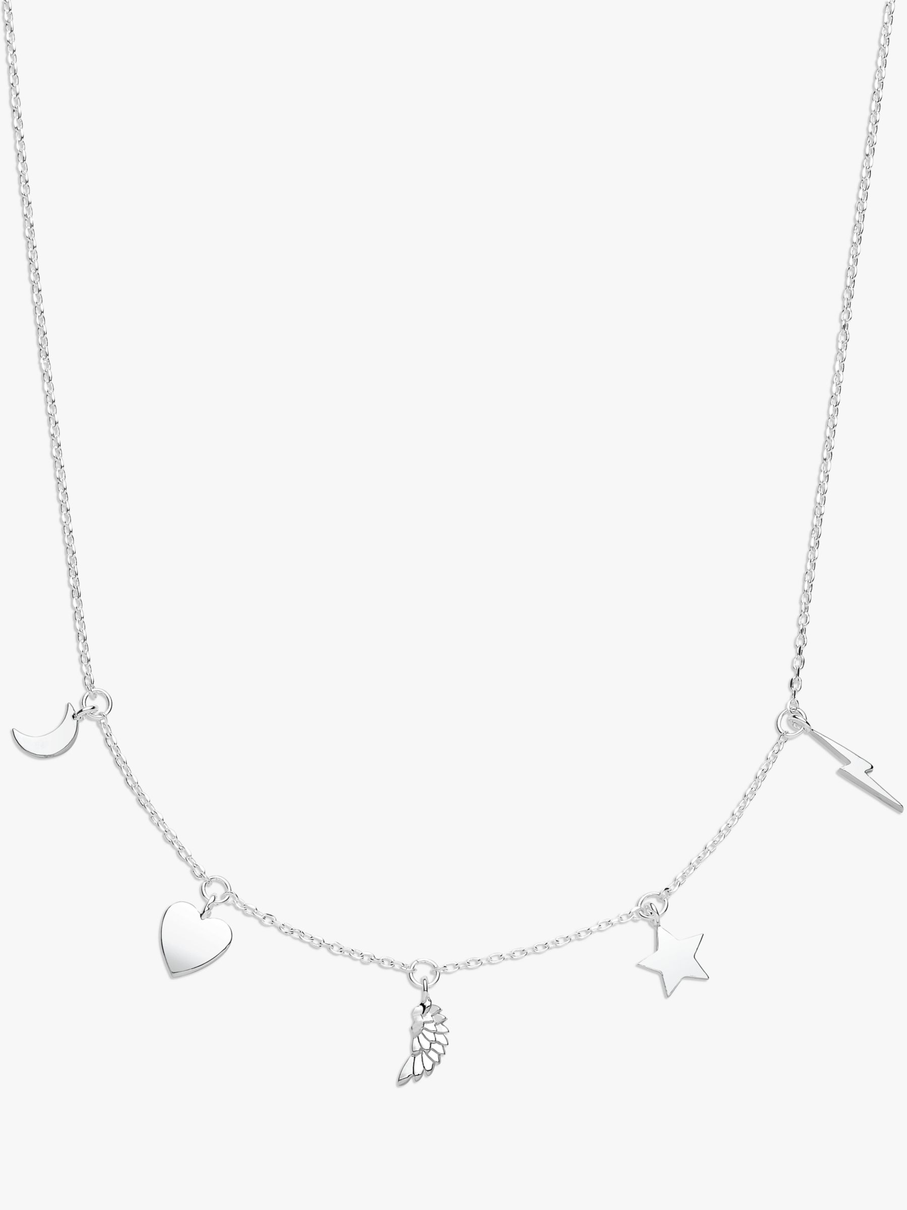 Estella Bartlett Multi Charm Necklace, Silver