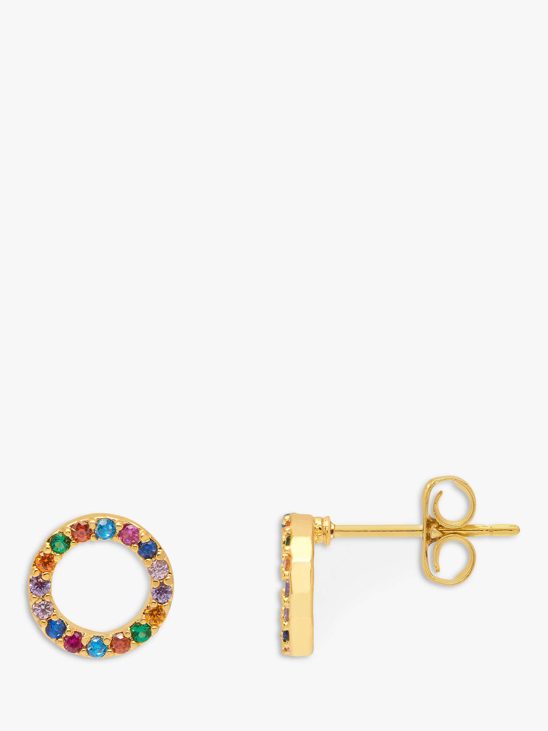 Buy Estella Bartlett Rainbow Cubic Zirconia Circle Stud Earrings, Gold/Multi Online at johnlewis.com