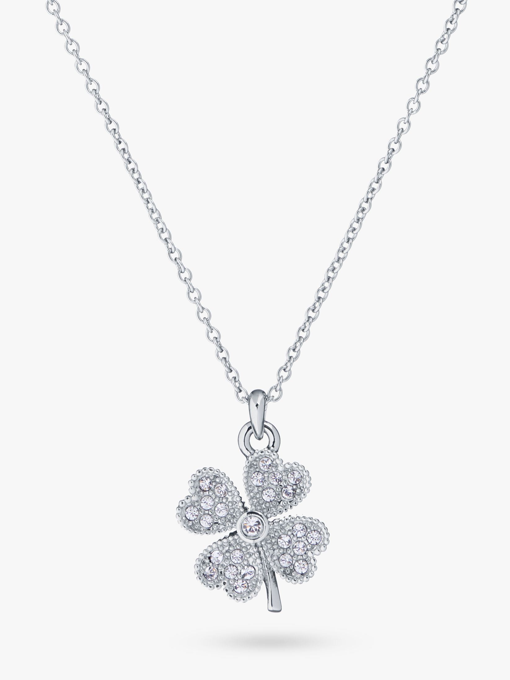 Ted Baker Hayam Swarovski Crystal Clover Pendant Necklace, Silver