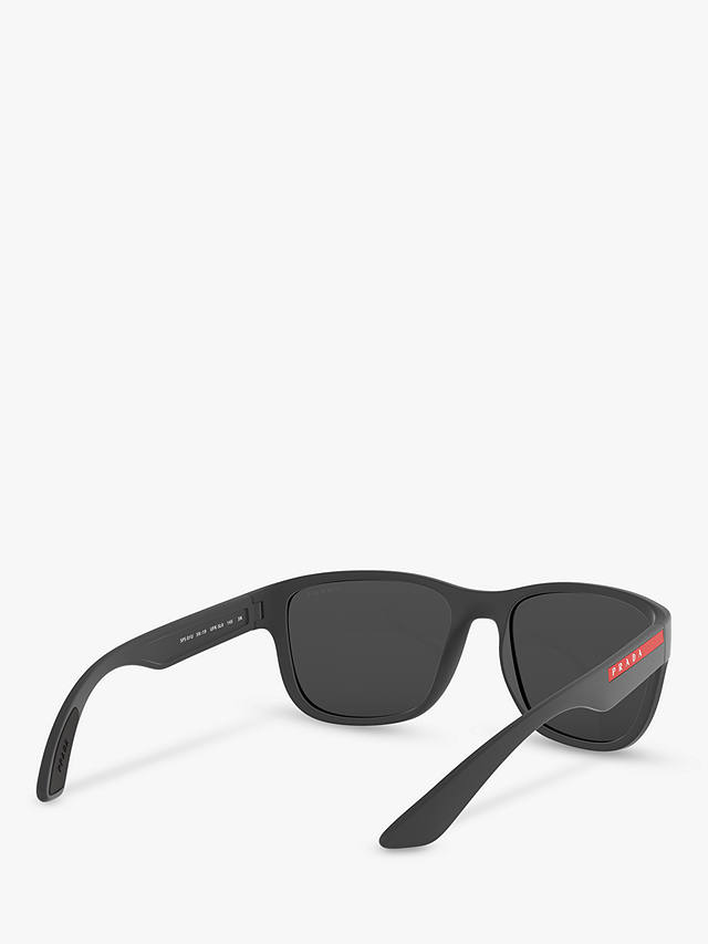 Prada PS 01US Men's Rectangular Sunglasses, Matte Grey/Black