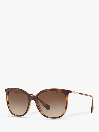 Polo Ralph Lauren RA5248 Women's Butterfly Sunglasses, Dark Havana/Brown Gradient