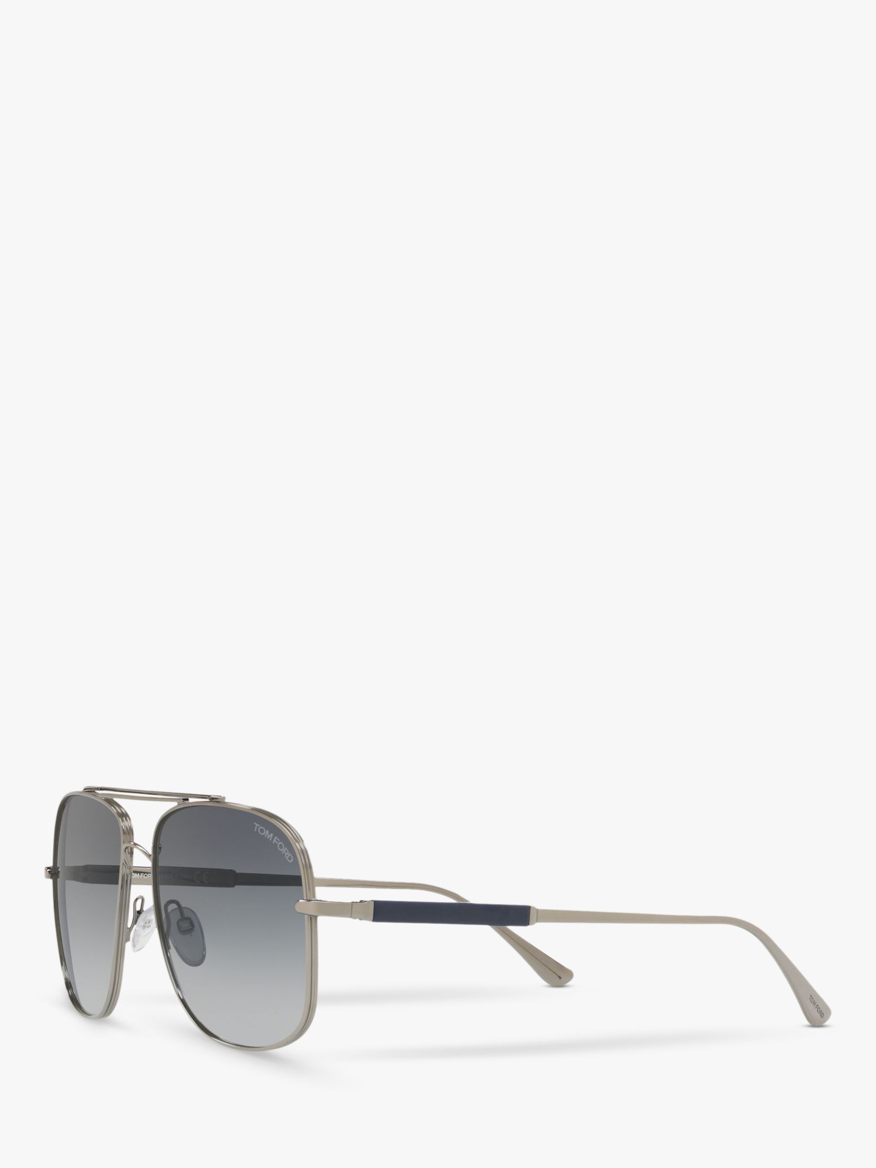 TOM FORD FT0669 Men's Square Sunglasses, Gunmetal/Blue Gradient at John  Lewis & Partners