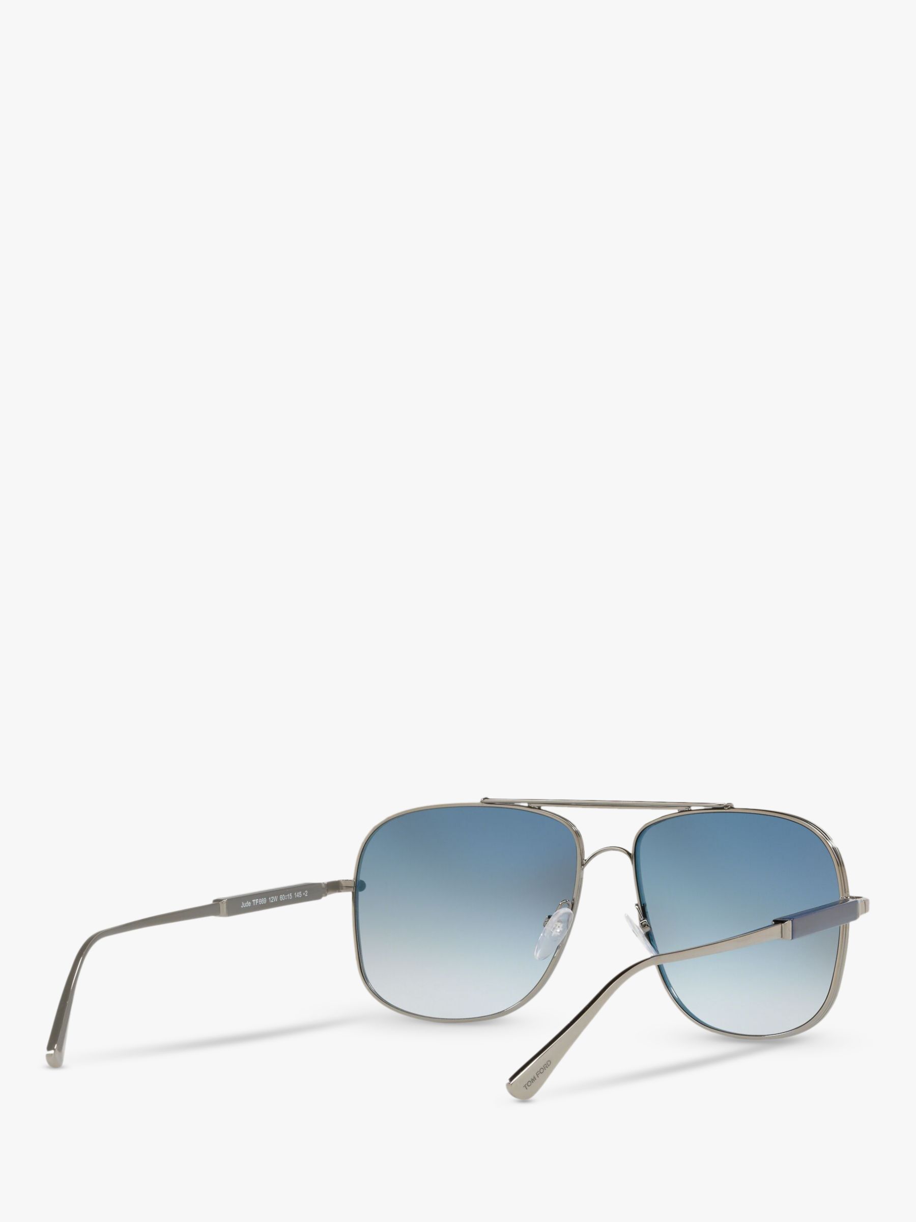 TOM FORD FT0669 Men's Square Sunglasses, Gunmetal/Blue Gradient at John  Lewis & Partners