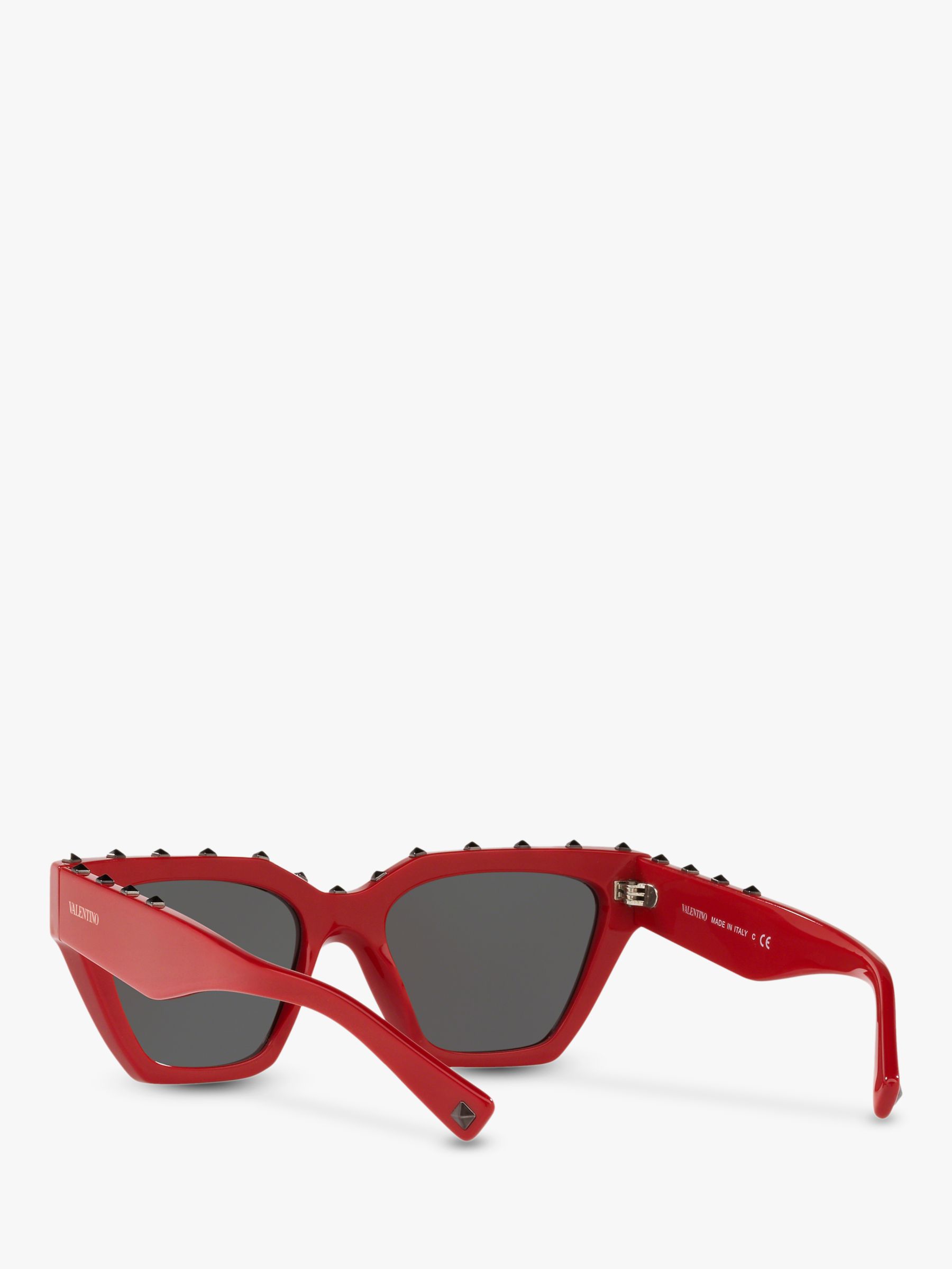 Valentino VA4046 Women's Studded Square Sunglasses, Red/Black at John ...