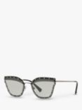 Valentino VA2028 Women's Cat's Eye Sunglasses, Gunmetal/Grey