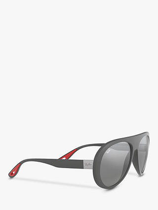 Ray-Ban RB4310M Women's Scuderia Ferrari Collection Aviator Sunglasses, Matte Grey/Mirror Silver