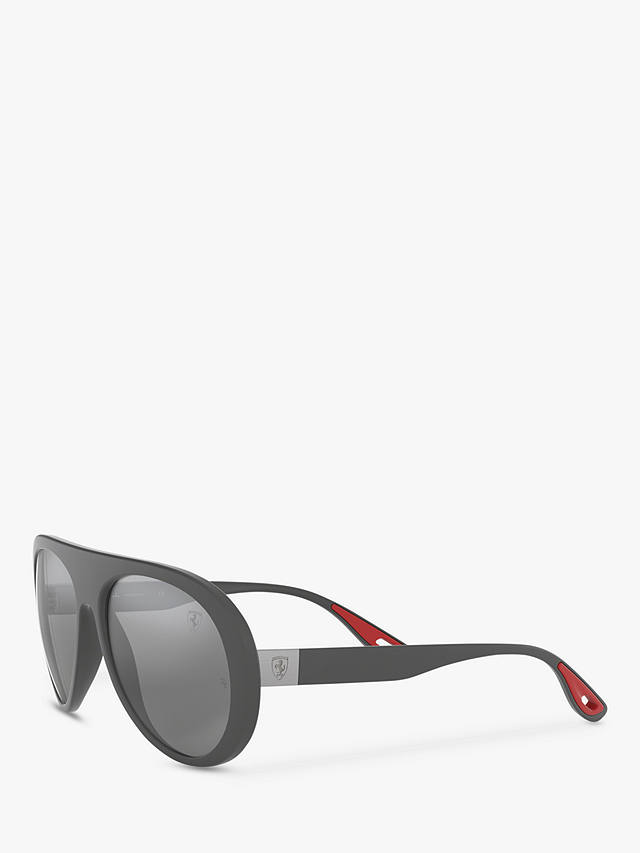 Ray-Ban RB4310M Women's Scuderia Ferrari Collection Aviator Sunglasses, Matte Grey/Mirror Silver
