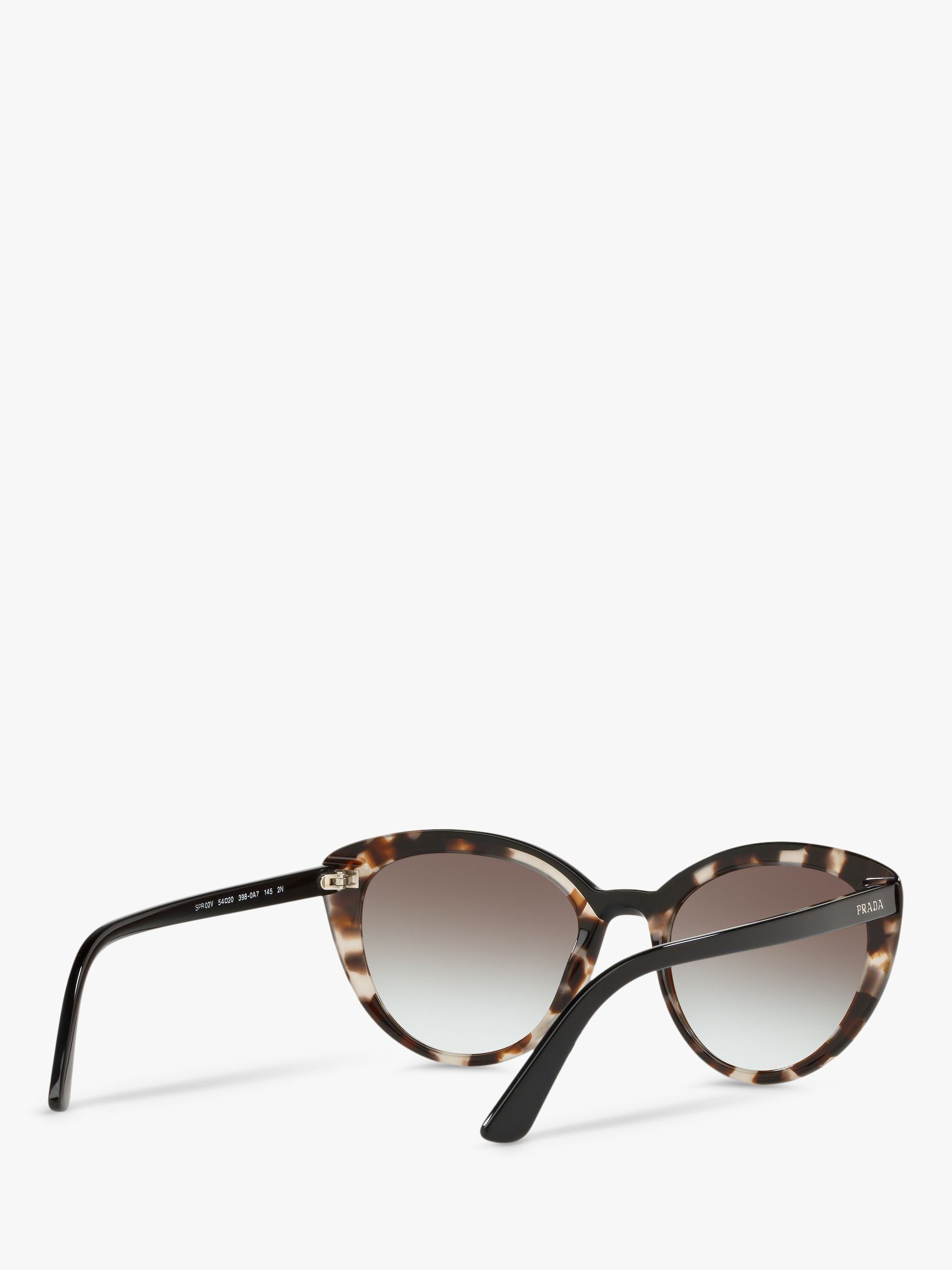 Prada PR 02VS Women's Cat's Eye Sunglasses, Black Multi/Brown Gradient ...