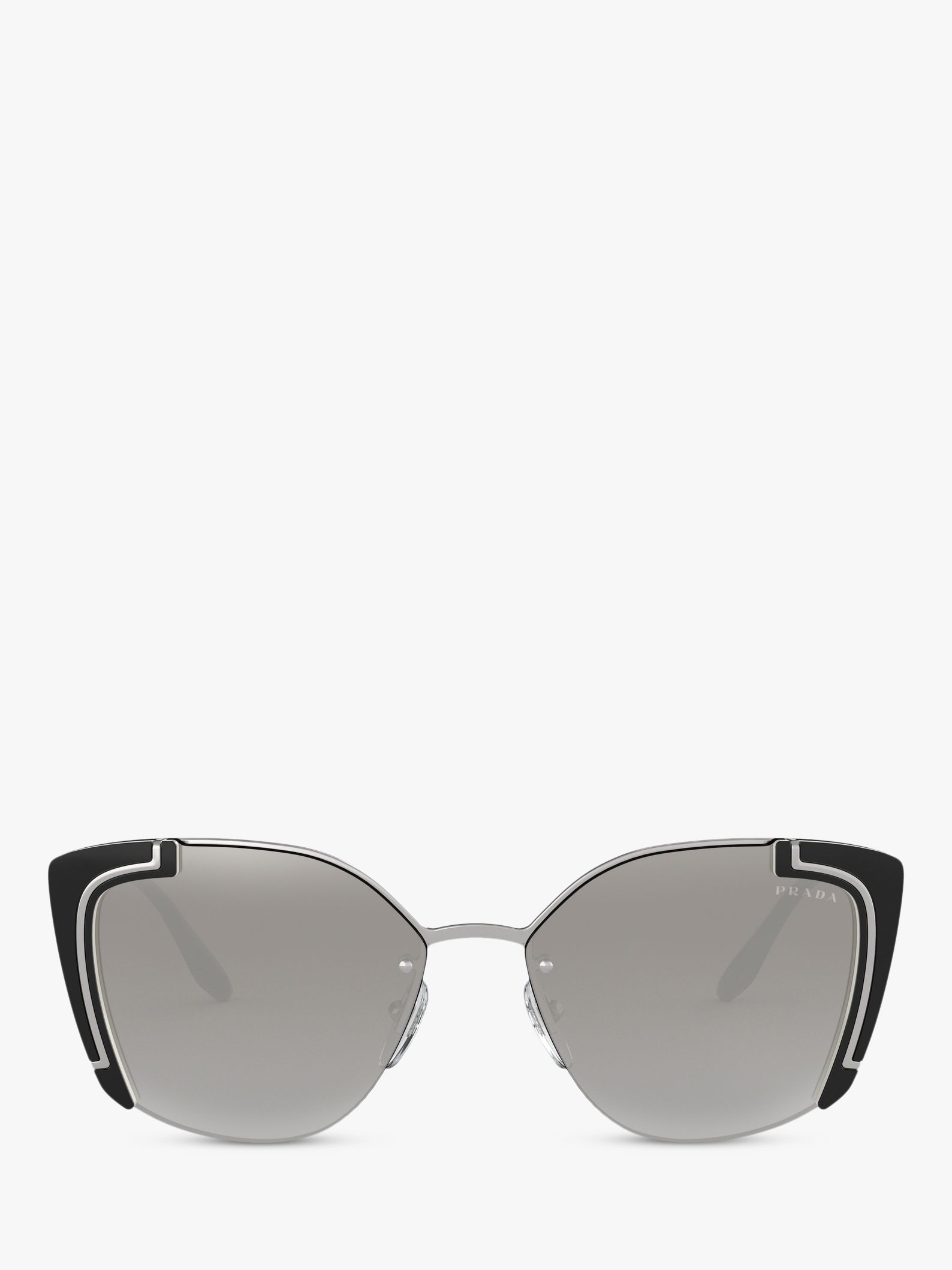 Prada PR 59VS Women's Square Sunglasses, Silver/Mirror Grey