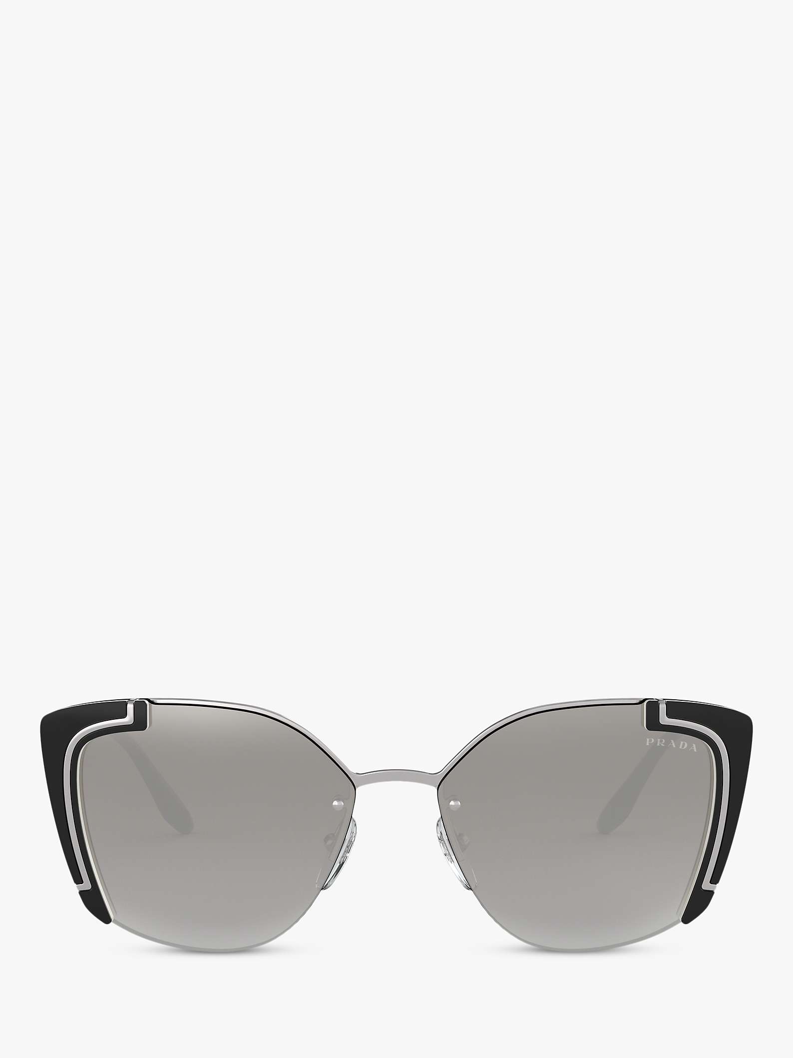 Buy Prada PR 59VS Women's Square Sunglasses, Silver/Mirror Grey Online at johnlewis.com