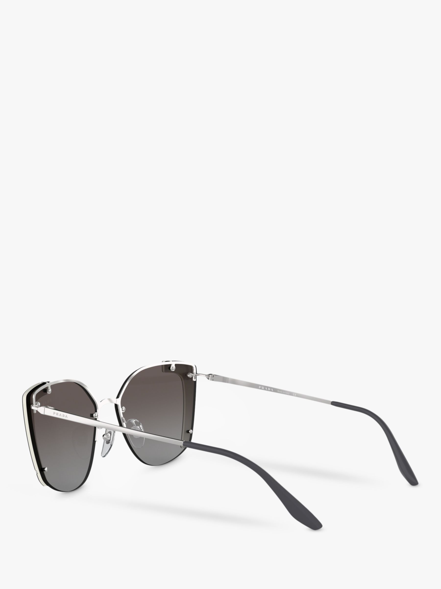 Prada PR 59VS Women's Square Sunglasses, Silver/Mirror Grey