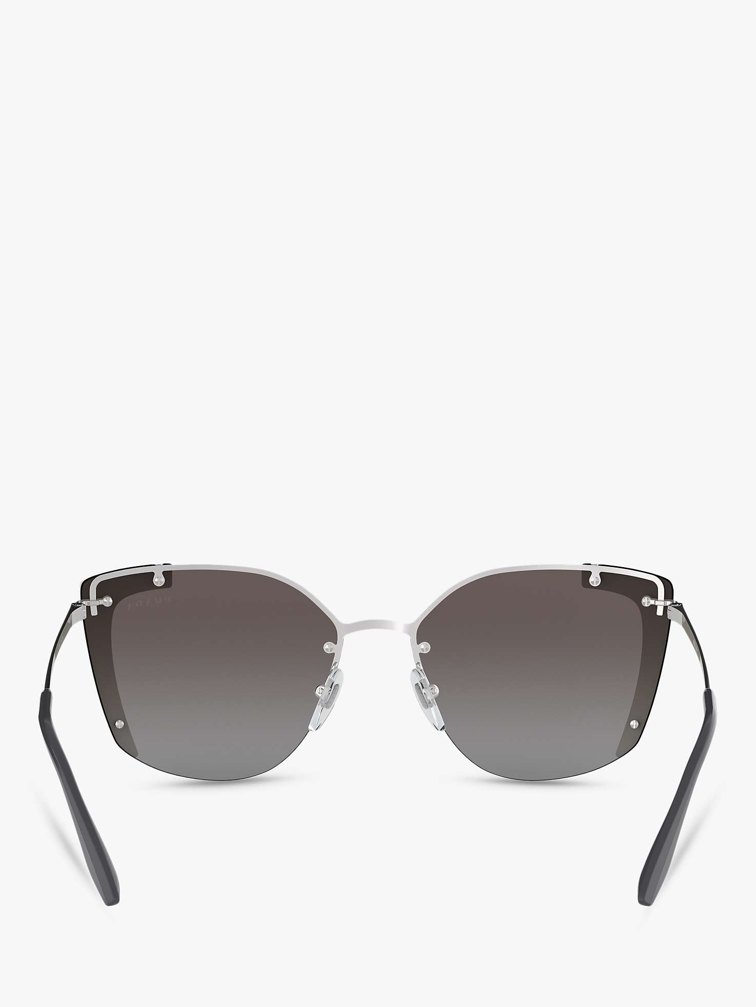 Buy Prada PR 59VS Women's Square Sunglasses, Silver/Mirror Grey Online at johnlewis.com