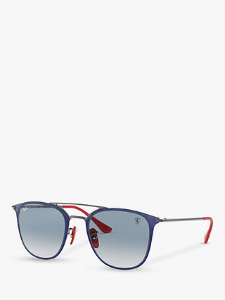 Ray-Ban RB3601M Women's Scuderia Ferrari Collection Square Sunglasses, Gunmetal/Blue Gradient