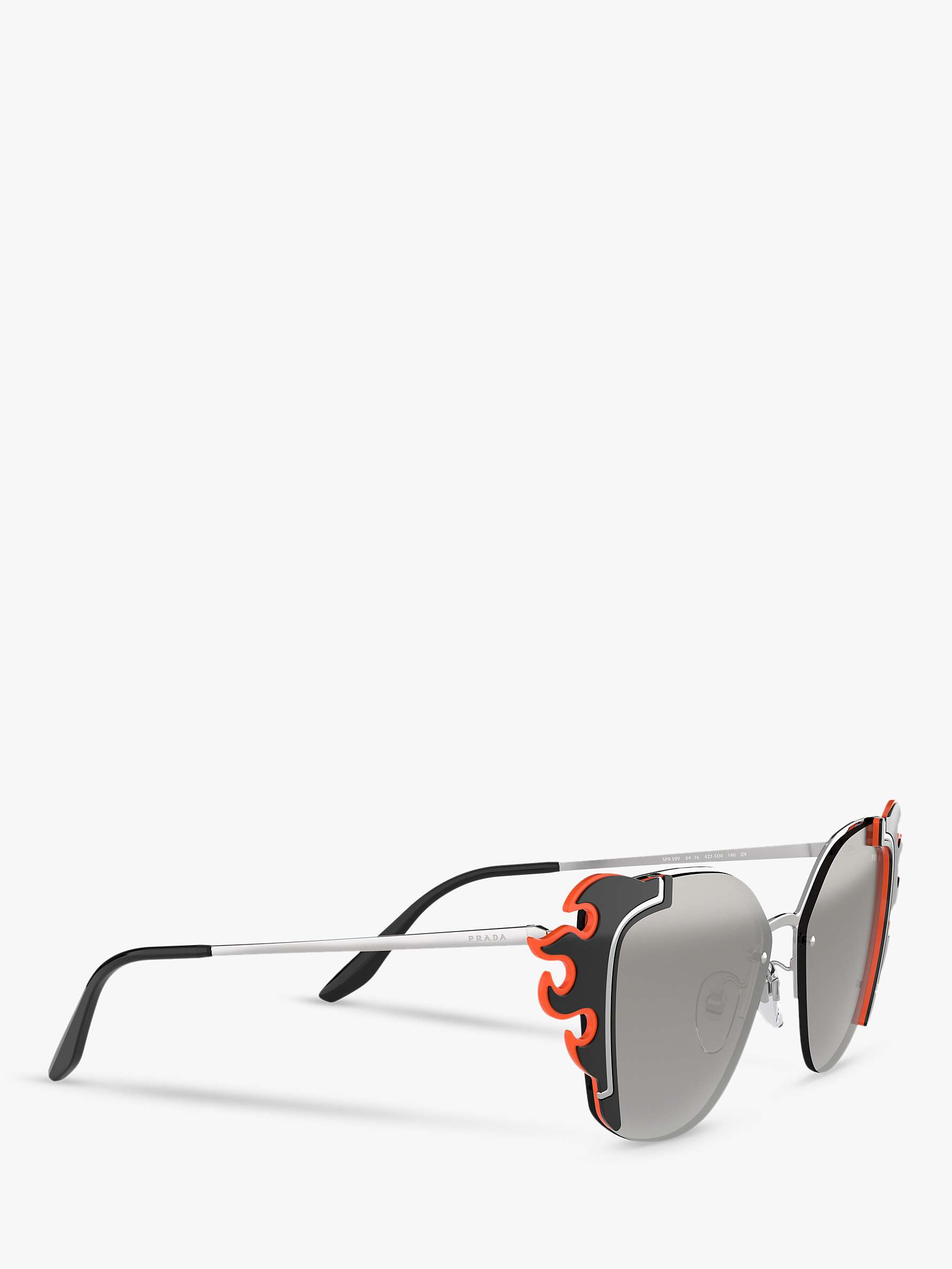 Buy Prada PR 59VS Women's Square Sunglasses, Silver/Grey Online at johnlewis.com