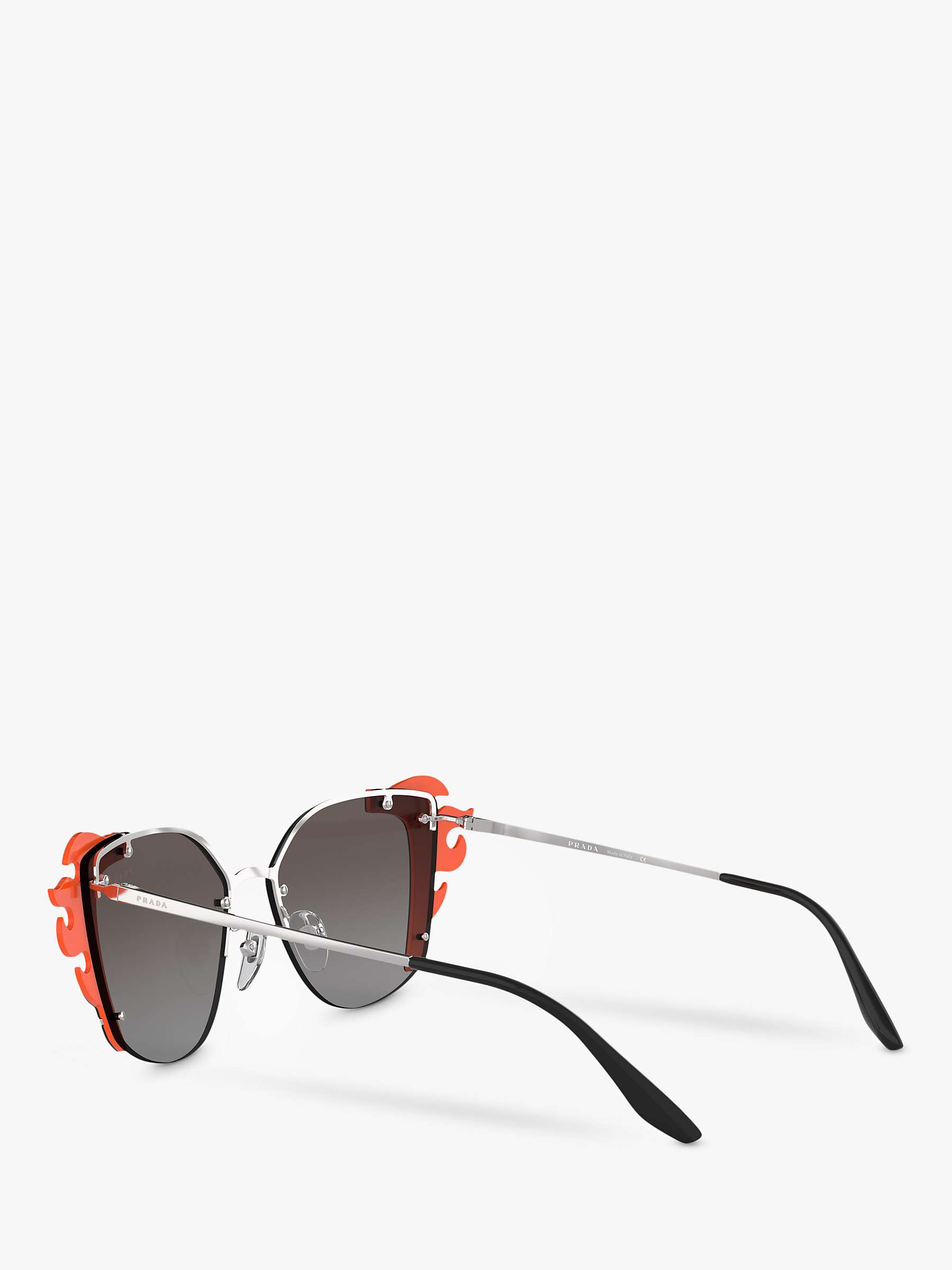 Buy Prada PR 59VS Women's Square Sunglasses, Silver/Grey Online at johnlewis.com