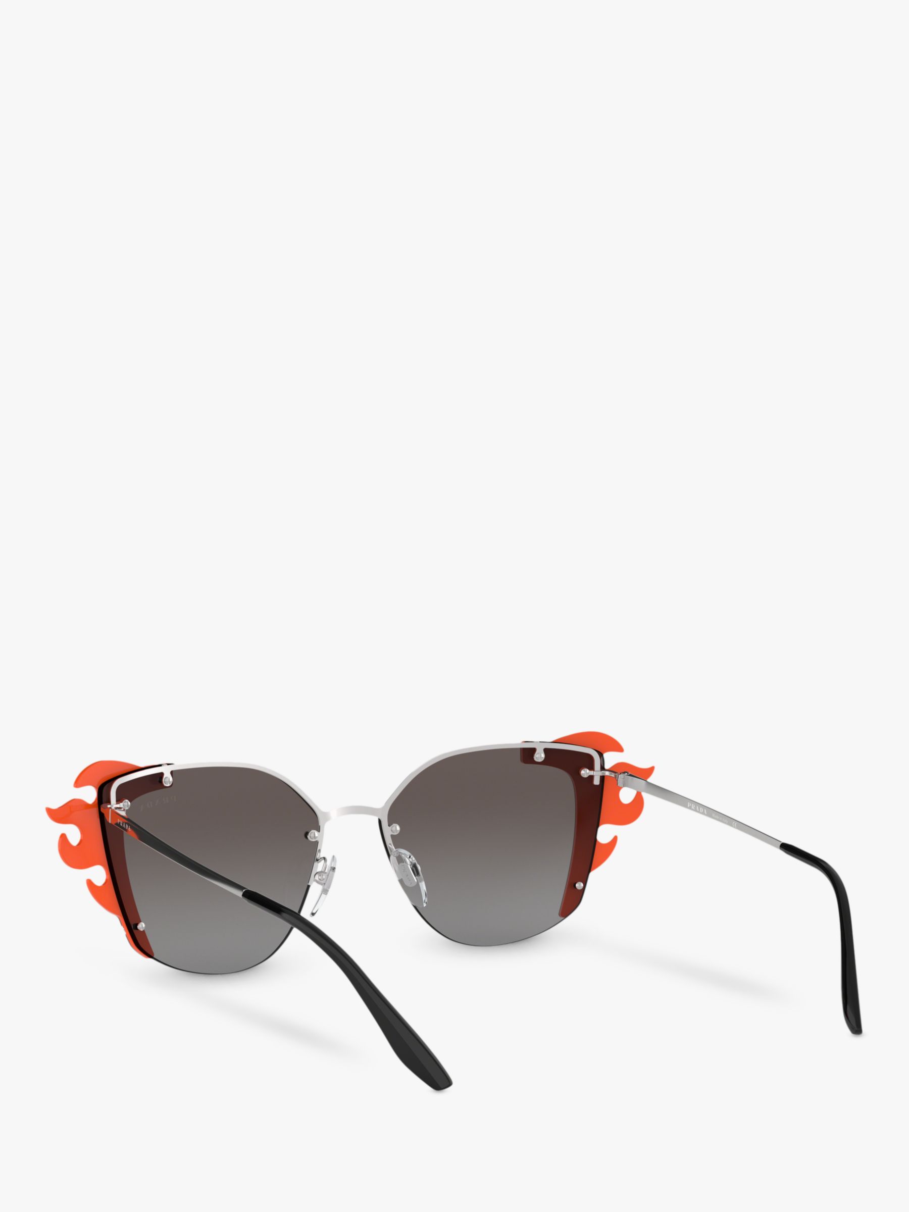 Prada PR 59VS Women's Square Sunglasses, Silver/Grey