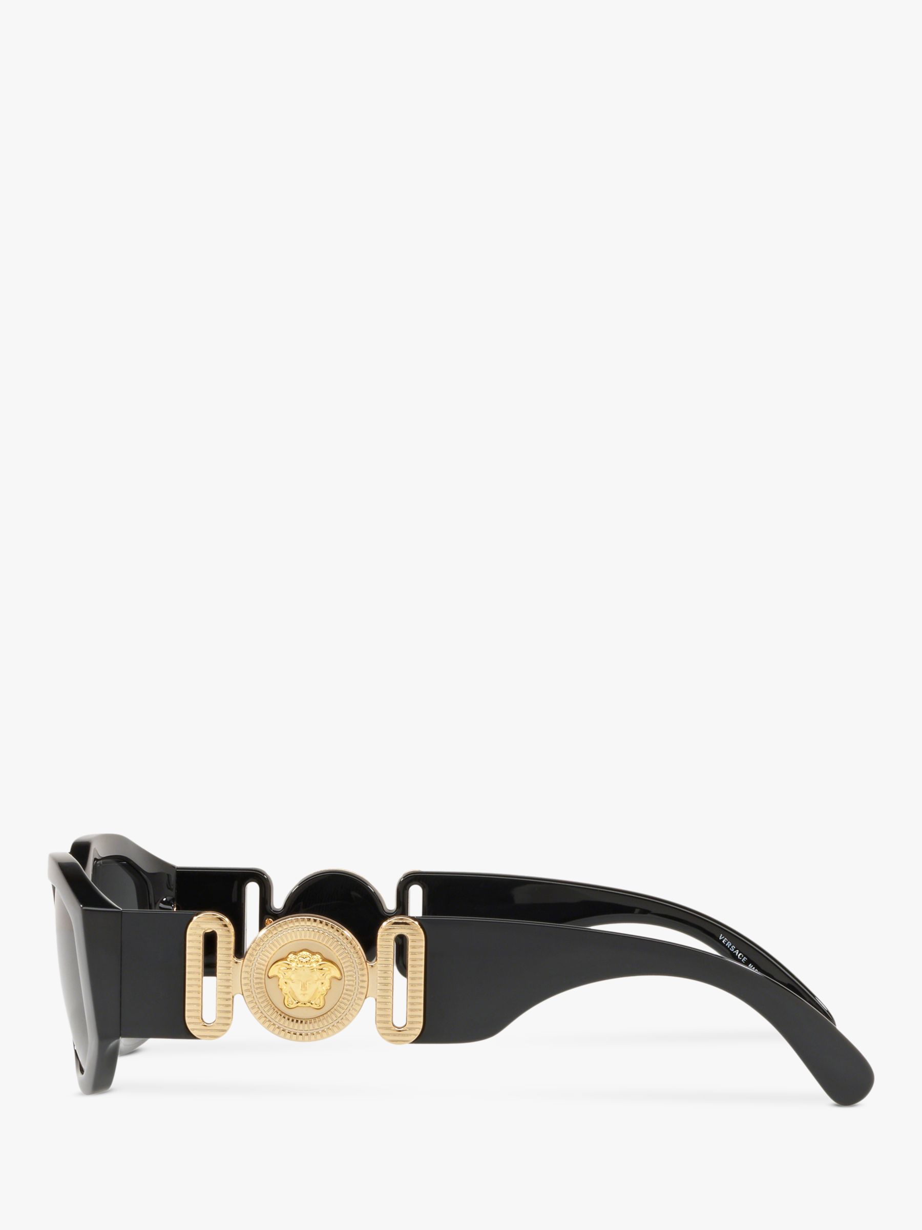 Versace VE4361 Women's Square Sunglasses, Black/Grey