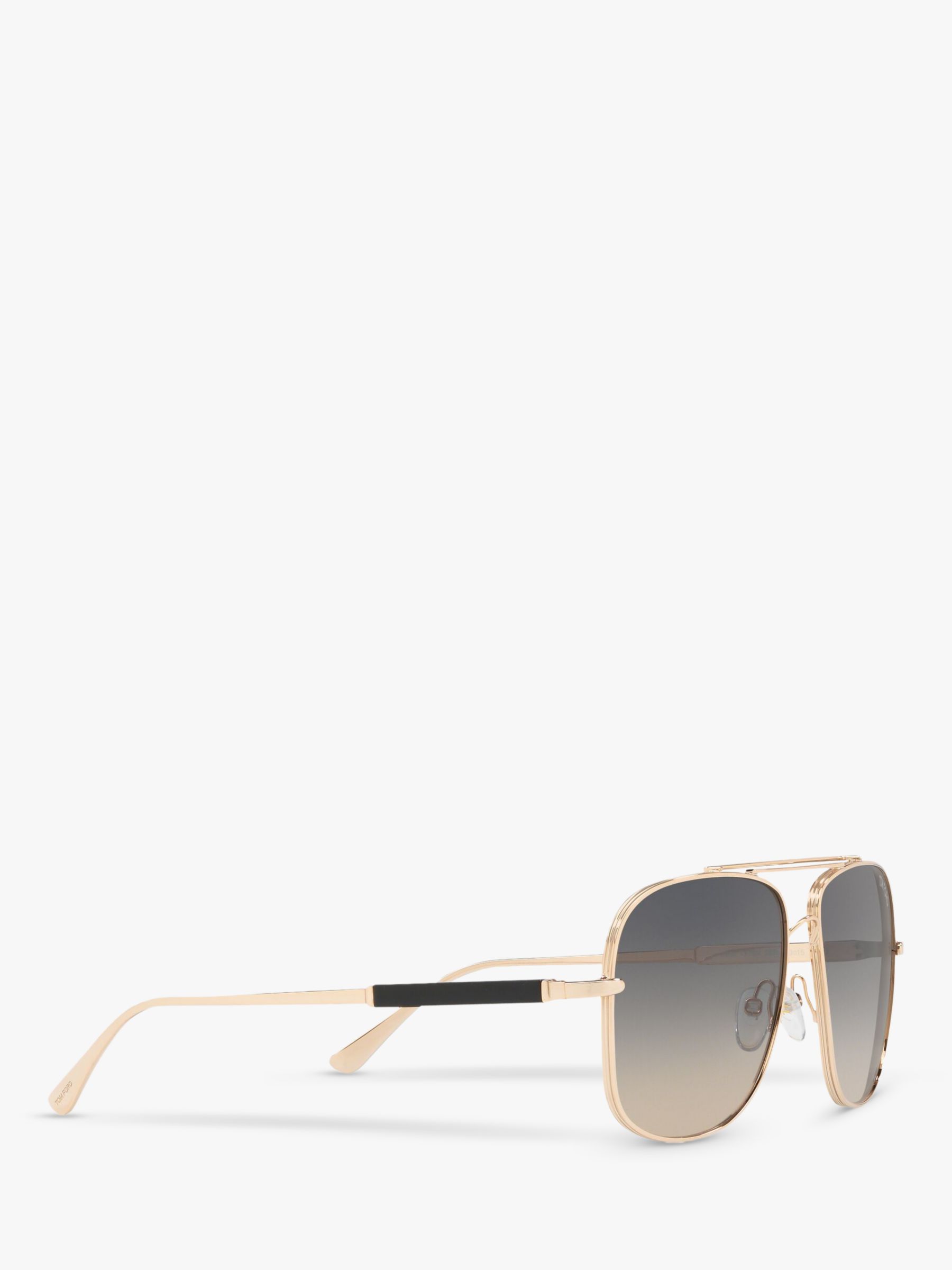 TOM FT0669 Men's Sunglasses, Gold/Grey Gradient John Lewis & Partners