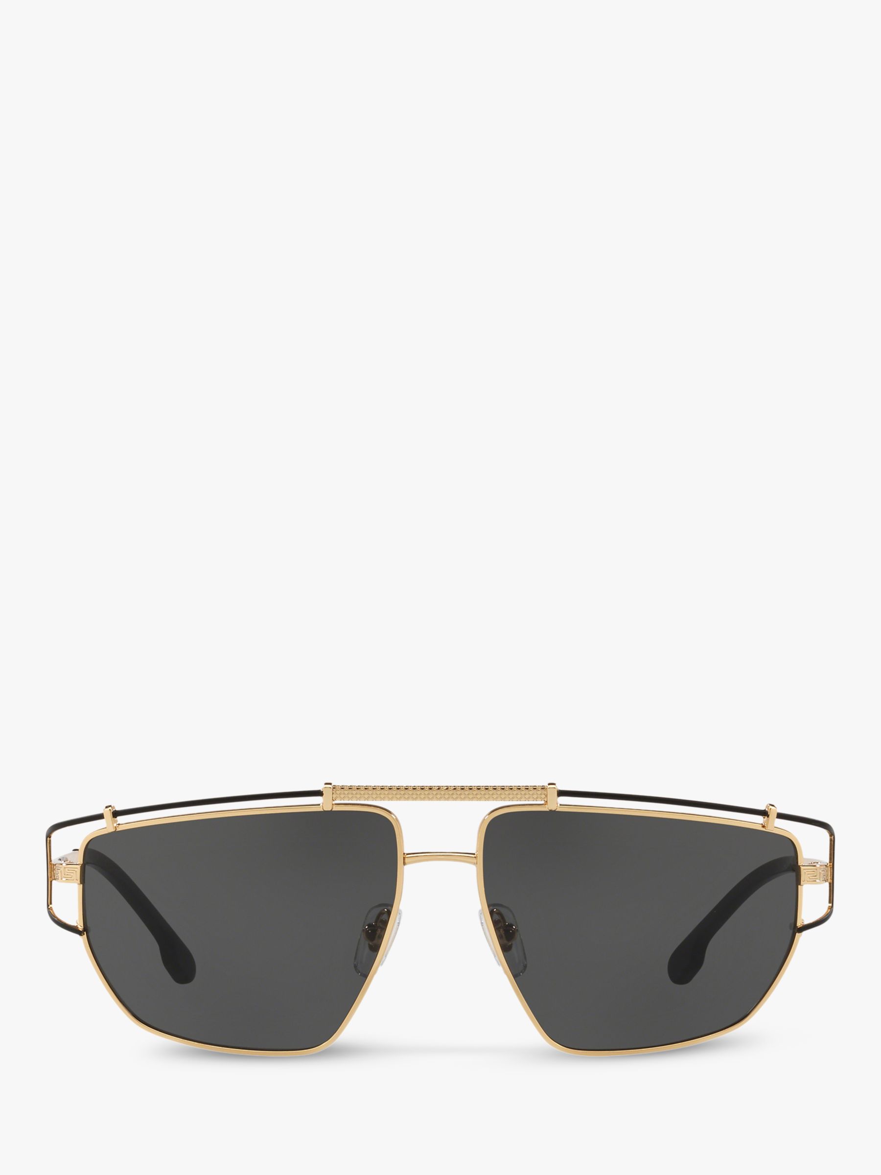 Versace VE2202 Men's Square Sunglasses, Gold/Black at John Lewis & Partners
