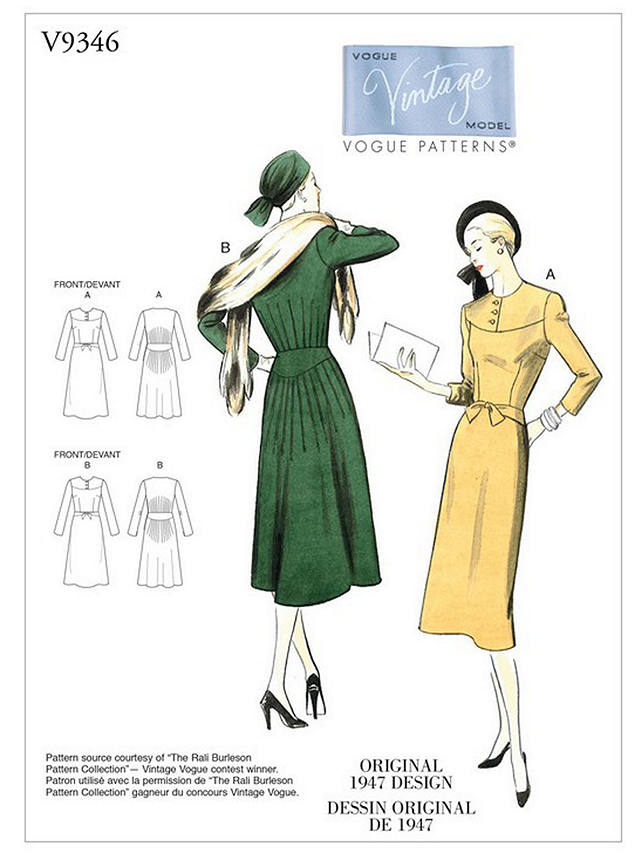 Vogue Women's Dress Sewing Pattern, 9346, A5