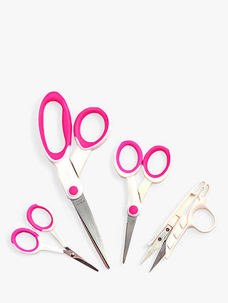undefined | Hemline Dressmaking Scissors Set, Pack of 4, Pink