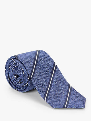 John Lewis & Partners Textured Stripe Tie, Navy