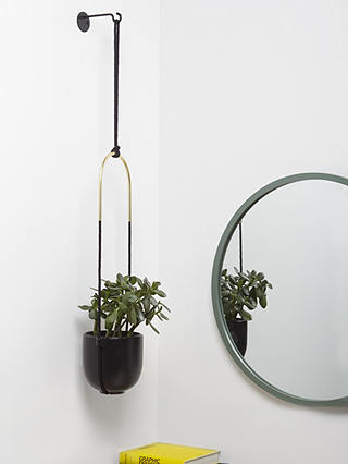 Umbra Bolo Hanging Planter, Black/Brass