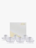 Tokyo Design Studio Nippon White Espresso Cup & Saucer, Set of 6, 80ml, White/Gold