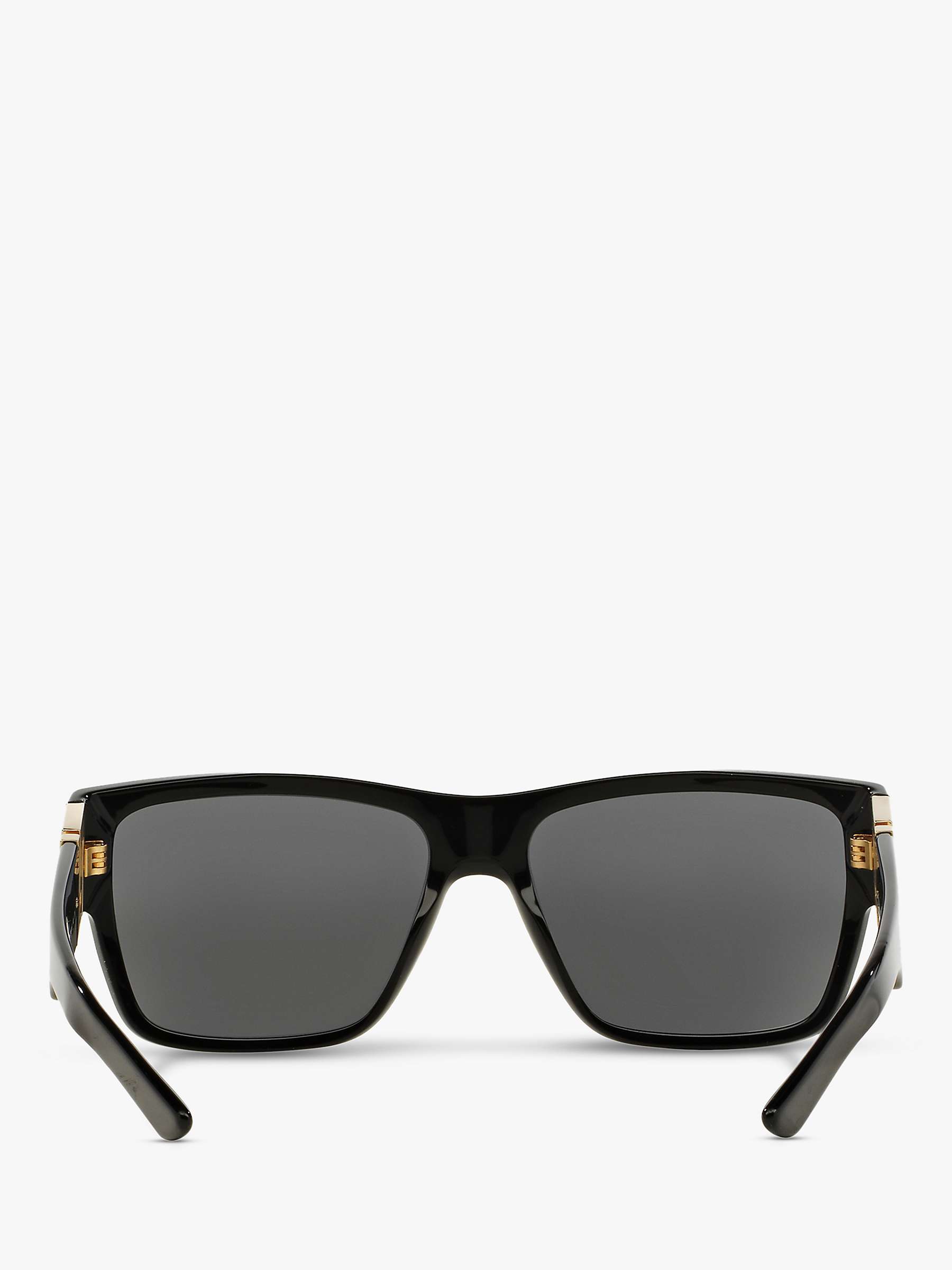 Buy Versace VE4296 Men's Polarised Square Sunglasses, Black/Grey Online at johnlewis.com