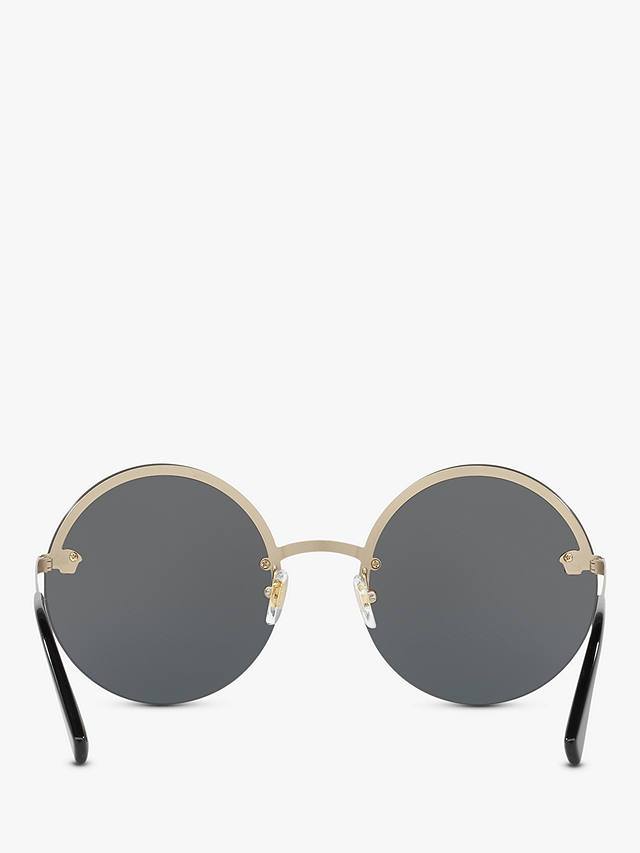 Versace VE2176 Women's Round Sunglasses, Gold/Grey at John Lewis & Partners
