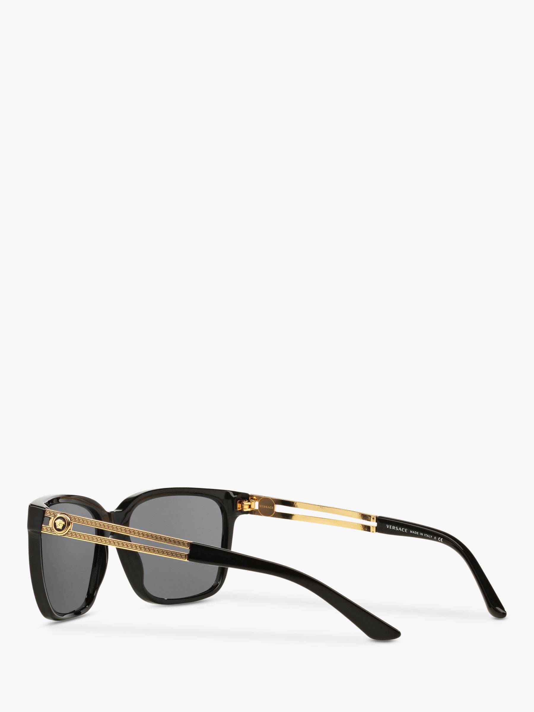 Versace VE4307 Men's Square Sunglasses, Black/Grey at John Lewis u0026 Partners