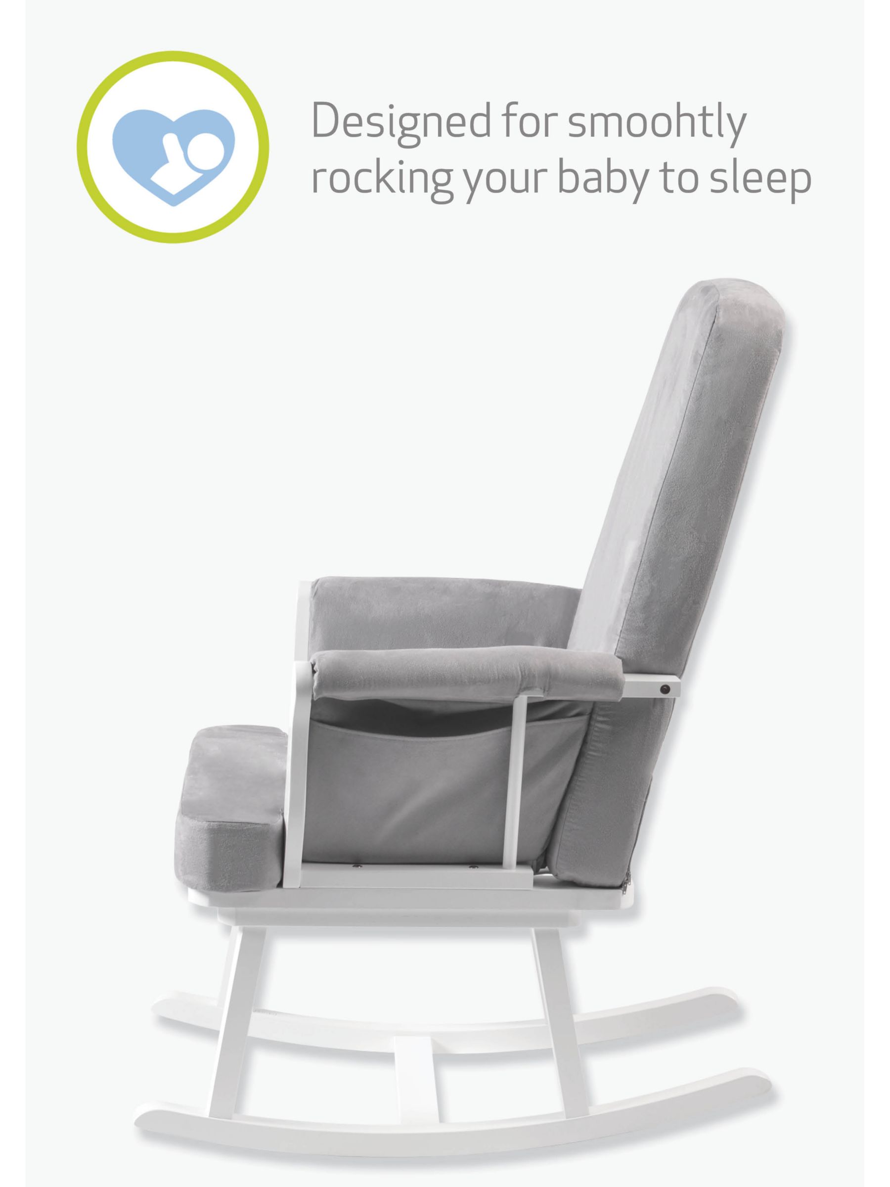 kub haldon nursing rocking chair grey