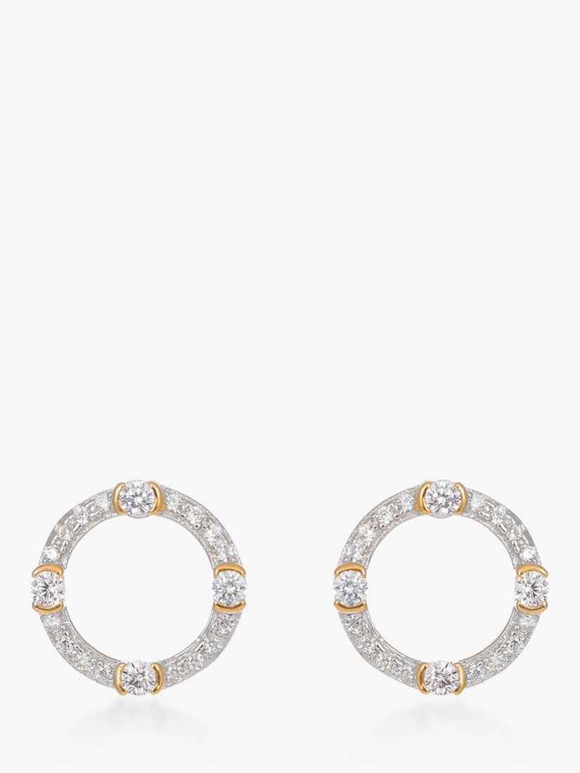 V by Laura Vann V by Laura Vann Luna Cubic Zirconia Circle Stud Earrings, Gold/Silver