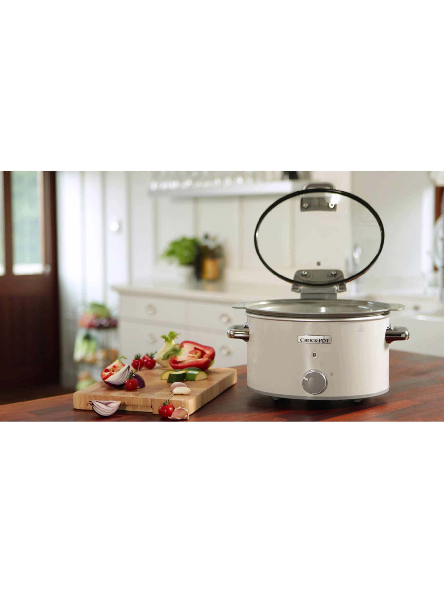 CrockPot CSC038 4.5L Slow Cooker, White at John Lewis & Partners