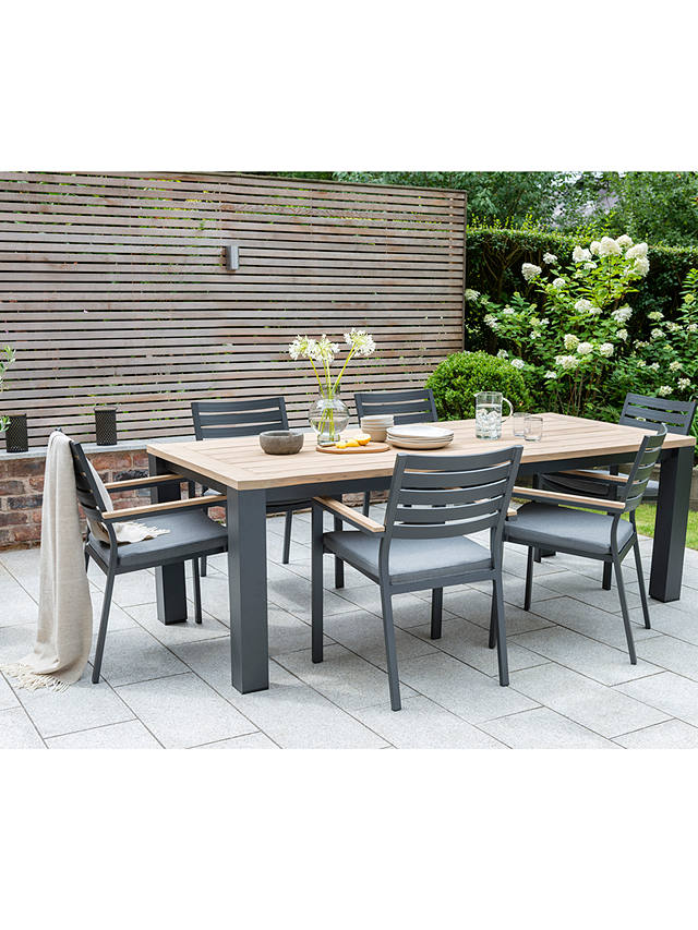 KETTLER Elba Garden Dining Chair, FSC-Certified (Teak Wood), Charcoal