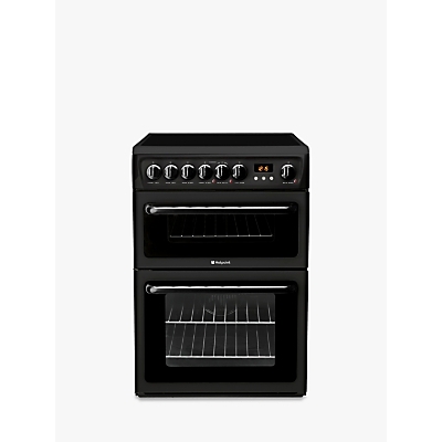 Hotpoint HAE60K S Double Electric Cooker, A Energy Rating, Black