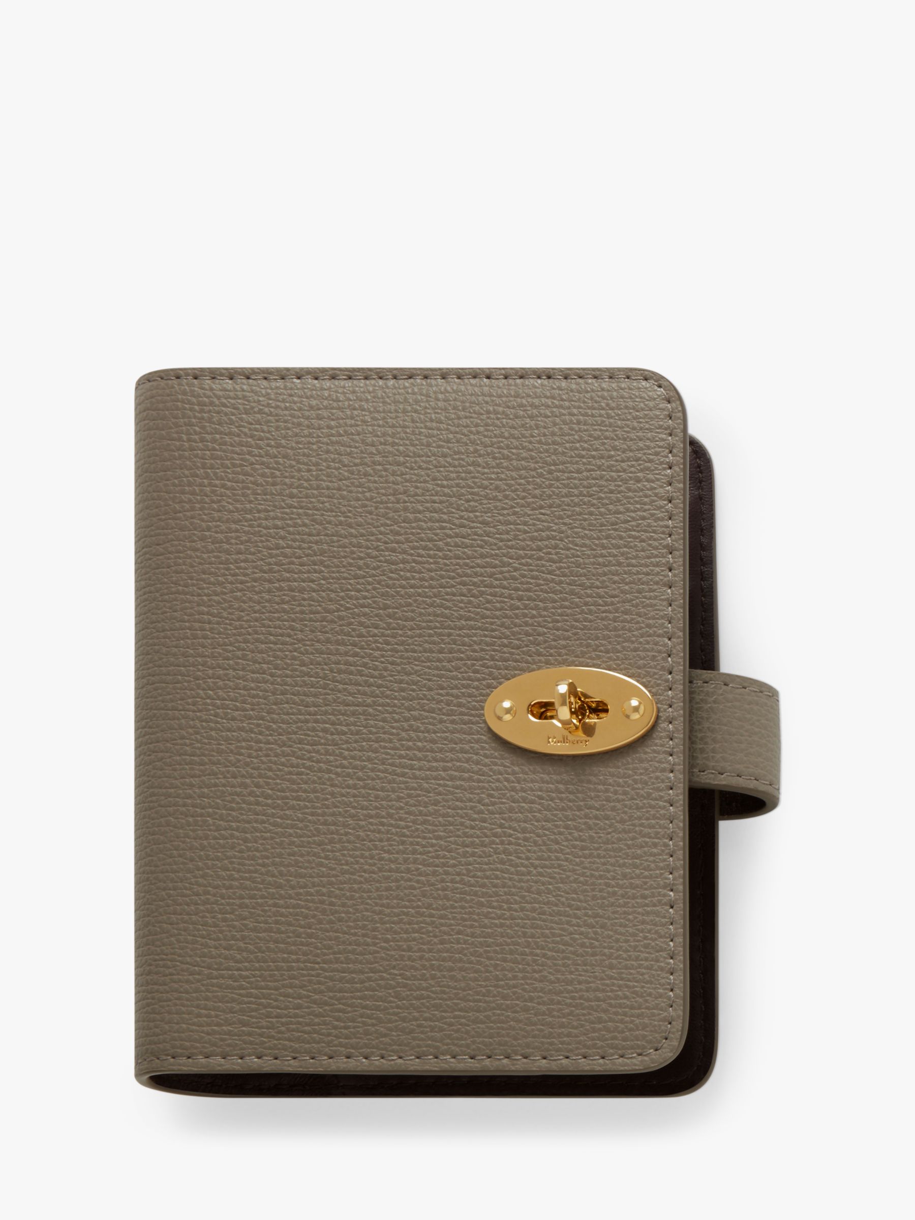 Mulberry Cross Grain Leather Postman's Lock Pocket Book, Solid Grey at ...