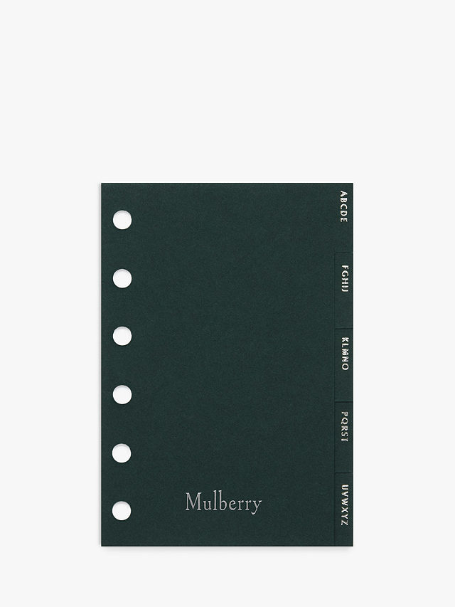 Mulberry New Pocket Book Contacts Dividers Insert, Mulberry Green Paper
