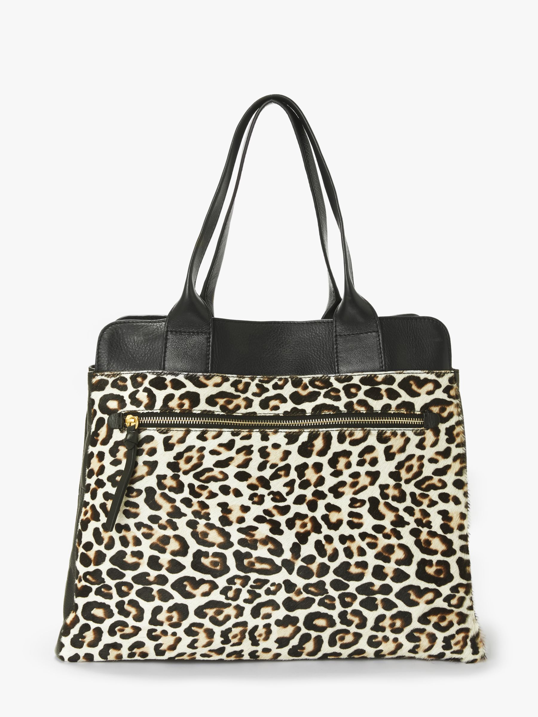 Boden Sherborne Leopard Print Leather Tote Bag, Ivory/Multi at John ...