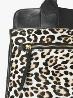 Boden Sherborne Leopard Print Leather Tote Bag, Ivory/Multi