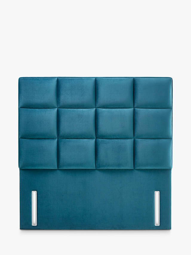 John Lewis Partners Natural, Teal Blue Upholstered Headboard