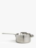 John Lewis & Partners 5-Ply Thermacore Lidded Saucepan with Helper Handle, 20cm